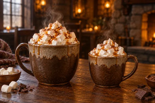 Ember Cocoa: regular-size serving on the left and child-size serving on the right