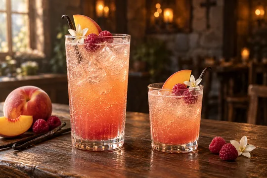 Faerie Fizz: regular-size serving on the left and child-size serving on the right