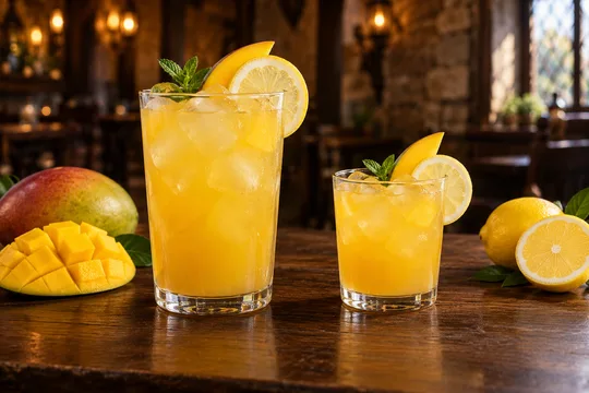 Mango Lemonade: regular-size serving on the left and child-size serving on the right
