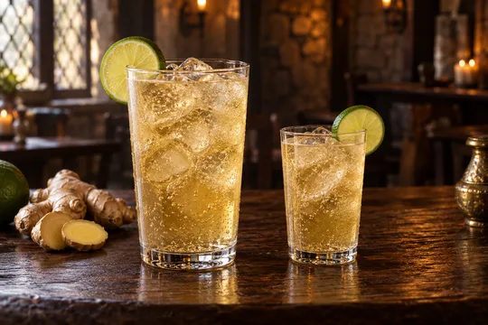 Ginger Ale: regular-size serving on the left and child-size serving on the right